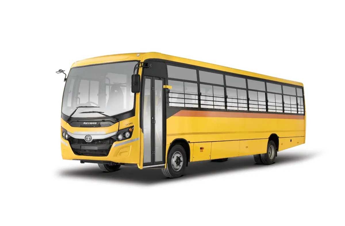 Suyash Travels bus hire Korba Chhattisgarh — Tata school bus variant